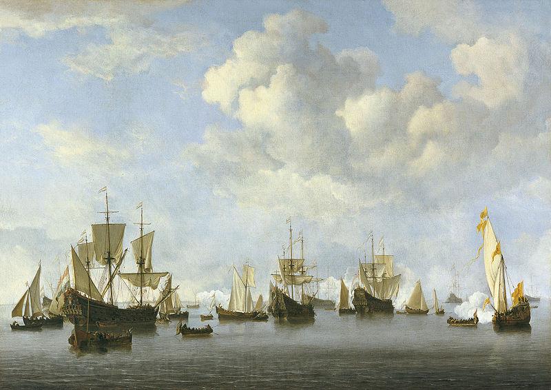 Willem Van de Velde The Younger The Dutch Fleet in the Goeree Straits France oil painting art